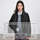 Shandubila Urban Commuting PU Leather Jacket Women's Spring Loose Slim Jacket Lapel Motorcycle Jacket Black S