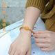 Her Generation Natural Beeswax Hetian Jade Bracelet Women's Hetian Jade Bead Bracelet Gift for Lover Coin Style 6mm