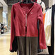 耐克（NIKE）外套女装春秋款V领修身鱼骨收腰运动服长T恤上衣 HV8459-677暗红 M