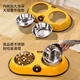 Qi Oh dog bowl, dog bowl, cat bowl, cat food bowl, dog rice bowl, anti-knock over double bowl and drinking water bowl, small and medium-sized dog pet supplies, Deep Sea Whale-single basin, small size (suitable for 0-6 Jin Jin equals 0.5 kg puppies and cats)