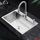 Kayin Kitchen 304 stainless steel hand-drawn thickened single-slot sink package large single-slot washbasin three-hole three-hole thickened 50*40-AA package AA empty