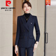 Pierre Cardin premium blazer women's autumn and winter style commuting professional suit slim woolen suit workplace business formal wear navy blue suit + pants M