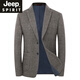 Jeep Spirit Autumn and Winter Woolen Suit Jacket 2024 Nuevo traje informal moda Moda de moda para hombres Single West Coat 210 Black Grey 170/m Tamaño recomendado 100-128 Jin [Jin equivale a 0.5 kg]