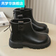 Rui Menghua Girls Boots 2025 New Spring and Autumn Children's Short Boots Martin Boots Baby Leather Boots Fashionable and versatile single boots Brown Size 107 Is this one smaller?