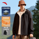 ANTA three-in-one warm jacket men's winter water-repellent removable polar fleece liner two-piece outdoor jacket store manager recommended basic black-5 L (Male 175)