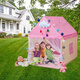 Jie Yintong Secret Base Tent Game House Small Castle Castle Princess House Toys Sleeping House Mosquito Net Net Pink Tent [pole PVC] Tienda + luces de colores + Nubes + Mariposas