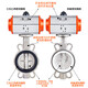 Pneumatische All-Stahl-Stahl-Schmetterlingsventil Pneumatische Tetrafluoro-Edelstahl-Schmetterlingsventil D671F-10/16p am Typ Pneumatic Head Valte Stahlventil Ventil Körper DN50