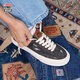 VISION STREET WEAR official FLAT TOP denim series low-top wash worn canvas shoes street men and women skateboard shoes flat black denim 42
