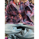 Xuanfanduo American Retro Trendy Marke Plaid Langarmed Velvet Dicked Shirt Herren und Winter Neues Revers-vielseitiger Hemdjacke C9734 Blue Grid M empfohlen 90-110jin [Jin gleich 0,5 kg]