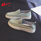 Krieger Herrenschuhe Leinwand Schuhe Frühling und Sommer Neue Stil einbeinige faule Schuhe atmungsaktive Sportschuhe Alte Peking-Stoffschuhe Männer Grün 42