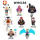 
F Fangcheng FORANGE Anime One Piece Third-party Building Blocks Tiles Luffy Ace Whitebeard Sanji Bucky Seven Warriors Sea Assembly Toys WM6187-6189 Pirates 24