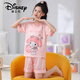 Disney Girls Pyjamas Sommer Dünne Eisseide 2025 Neue Kinderklimaanlage Home Kleidung mittelgroße Kinder Mädchen Babyanzug V-Neck-1047# 170 Größe 8 Empfohlene Höhe 90-103 cm