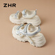 
ZHR sandals for summer convenient Velcro thick sole women's shoes versatile sports shoes for women G693 beige 34