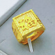 Tiansi men's domineering and prosperous square ring live thickened gold ring Vietnam 9999 sand gold square emerald men's ring length and width 15*17 mm