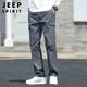 JEEP SPIRIT吉普工装裤男春夏季直筒休闲裤子男士宽松大码男裤 深灰色 XL