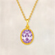 Saturday Fortune Purple Galaxy Gold Pendant Gold Inlaid Zircon Birthday Gift for Women J0413971 About 1.3g without chain