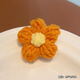 Mr. Ouyang's 2025 new cute girly heart wool puff flower brooch student schoolbag clothing accessories pin logo white yellow core puff flower B02-104
