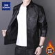 
Lomond leather jacket men's jacket men's 2025 new spring and autumn business casual leather jacket men's 609 black 2XL 140-150Jin [Jin equals 0.5 kg]