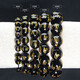 Jiang Jinyue Obsidian Six-Syllable Great Ming Curse Bracelet Women's Six-Syllable Mantra Proverbs Single-Circle Male Crystal Buddha SN9898 16MM Diameter