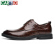 Cartelo British Hand-Hand Head Saper Cow Whide Hombres Menores Empresas zapatos de cuero casual de cuero para hombres Zapatos de boda de tintorización de color 9735 marrón 38