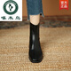 Woodpecker Short Boots Women's Boots 2024 New Spring and Autumn Martin Boots Women's Chelsea Boots Nude Boots Mid-Cylinder White Slim Boots 35 Black - Single upgraded