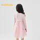 Balabala Children's's Clothing Girls's Girls's Children's Tripted Jirt 2025 Spring Bow Mesh Jirt Sweet 209125111003