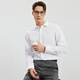 Seven Wolf [DP Free Iron] Langarmes Hemd New Style Pendler Herrenhemd bequeme Herrenkleidung Top professioneller Anzug 801 (Weiß) XL 175/92A