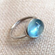 Libiao natural aquamarine ring live ring silver jewelry 925 ice blue women's/men's inlay 1026
