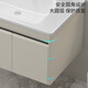 
Haisongda thickened stainless steel bathroom cabinet combination ceramic integrated widened basin small household wash basin bathroom wash basin cabinet milk color 12053cm main cabinet + beauty ordinary mirror cabinet free upgrade pull tap