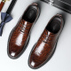 Cartelo British Hand-Hand Head Saper Cow Whide Hombres Menores Empresas zapatos de cuero casual de cuero para hombres Zapatos de boda de tintorización de color 9735 marrón 38