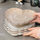 Ceramic dish plate plate household housewarming new home tableware dish plate bowl plate bowl plate bowl plate bowl chopstick combination set 8.25 inch gold-painted plate 4 packs [1312]