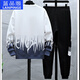 Lanpinge Frühlings- und Herbststil Junior High School und High School College-Schüler Chinesischer Stil Sweatshirt Sport Casual Anzug Jungen und Teenager Trendy Clows Blue (zweiteiliger Set) HX683-K556 L (Empfohlene Höhe 160-165 cm)