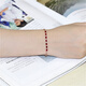COASZE rose gold pigeon blood red gemstone bracelet for women, slim model, customized diamond-encrusted gold bracelet, 7 main stones totaling 1.45 carats (15+1.5 cm)