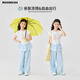 moonkids女童冰丝阔腿裤2025夏装薄款儿童新款蛋糕裙屁帘裤子夏季凉感透气 两条装【15302蓝色+15277蓝色】 110 cm