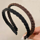 Feihua headband for women 2024 new style outing high-end headwear non-slip adult short hair headband simple broken hair clips 2 pack dark color (black + dark brown) 2 pcs