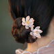 Meng Junchen ancient style Hanfu high-end cool hair accessories glazed lotus U-shaped hairpin lotus bun hair simple daily costume accessories flesh pink pair