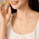 CHINA GOLD K gold necklace butterfly blessing word tassel pendant clavicle chain for mother and wife birthday gift about 1.3g