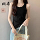 
Xianrou covers the breasts and slim I-shaped base suspender vest for women 2025 summer sleeveless outer and inner round neck top White M