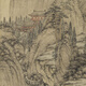 元王蒙坐听松风图古代山水画卷轴文人画复仿古画挂画 元王蒙溪山访友图20X123厘米12211 专用宣纸（喷绘） 乳白色立轴（装裱）