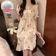 
Cat Man (MiiOW) nightgown with chest pad for women in summer pure cotton short sleeves 2024 new cartoon cute Yugui dog large size pajamas home clothes QS-9871# blue Pacha dog [removable chest pad M [recommended weight 80-100 Jin [Jin equals 0.5 kg]]