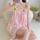 S.Sofea Sommerpyjama mit Brustpyjama süß und süße Mädchen Home Clothing HDS-9930#Aprikosenfarbe 175 L