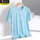 Camiseta de manga corta de verano de verano para hombres 2025 nueva camiseta para hombres de seda de seda de hielo a media manga de hombres suelto de sudor suelto y retirable top t bjz829 azul oscuro 4xl alrededor de 170-185 Jin [Jin equivale a 0.5 kg]
