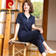 Le nouveau style de Pierre Cardin de Mama Summer à manches courtes de l'âge moyen de l'âge moyen de l'âge moyen pour les vêtements de sport moyen et âgés à la mode de grande taille de grande taille JSHY-829 XL recommandés 90-115Jin [Jin est égal à 0,5 kg]