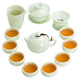 SUSHI CERAMICS Jade Jade Kung Fu Tea Set Suet Jade Ceramic Three-Cai Covered Bowl Celadon Teapot Set Holiday Gift Box