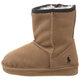 Polo Ralph Lauren Children's Unisex Snow Boots Mid-calf Warm and Non-Slip Suede Sole Tan 5.5 M US Toddler