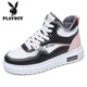 Playboy (PLAYBOY) women's shoes winter warm shoes women's plus velvet cotton shoes women's mid-high top sneakers women's sneakers women's 1539 pink 35