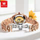 Olevs Swiss Certified Brand Watch Women's Mechanical Watch Vollautomatisch wasserdichte leuchtende Frauen Watch Hollow Diamond-Set Fashion Uhr