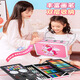 Berth Children's Drawing Set Cadeaux d'anniversaire des filles 6-7-8-9-10 ans Toys pour enfants Toys Early Education Birthday Cadeaux 208 pièces - Apportez votre propre chevalet [fille rose]