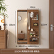 Chuxitang solid wood contact lens push-pull and close the hidden full-body mirror wall can cover the wall-mounted hole board fitting mirror [package installation] walnut color width 40X height 150cm