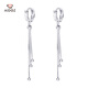 Aidozuan pt950 long tassel platinum earrings for women, fashionable platinum earrings, turned beads, weight 3.4-3.6 grams + delivery certificate